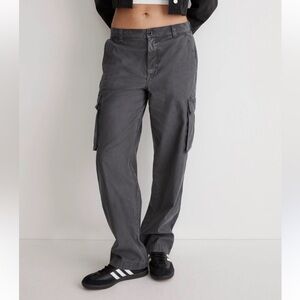 Madewell - Garment Dyed Low Slung Cargo Pants, Gray, size 29